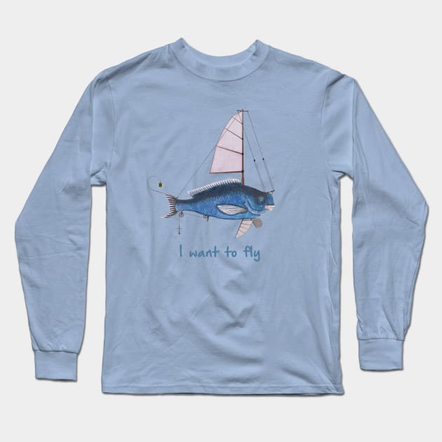 I want to fly Long Sleeve T-Shirt by CatyArte